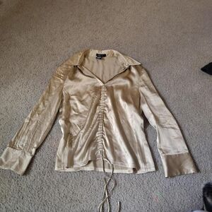 BCBGMAXAZRIA Gold Silk Blouse